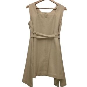 𝅺VINTAGE handcrafted Medieval inspiration linen blend tapestry dress size 4